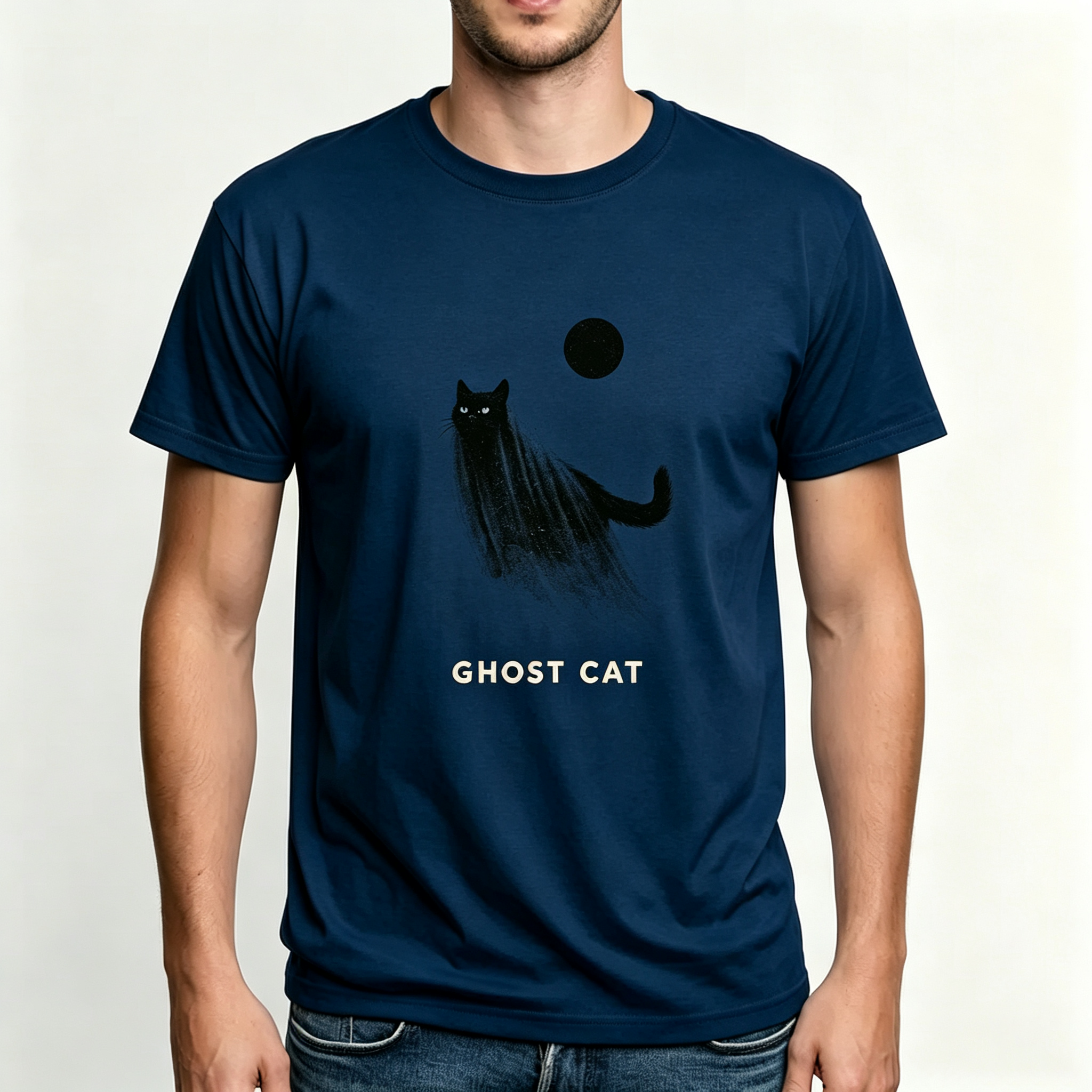 PShirt Black Cat Ghost 01 Halloween T-shirt