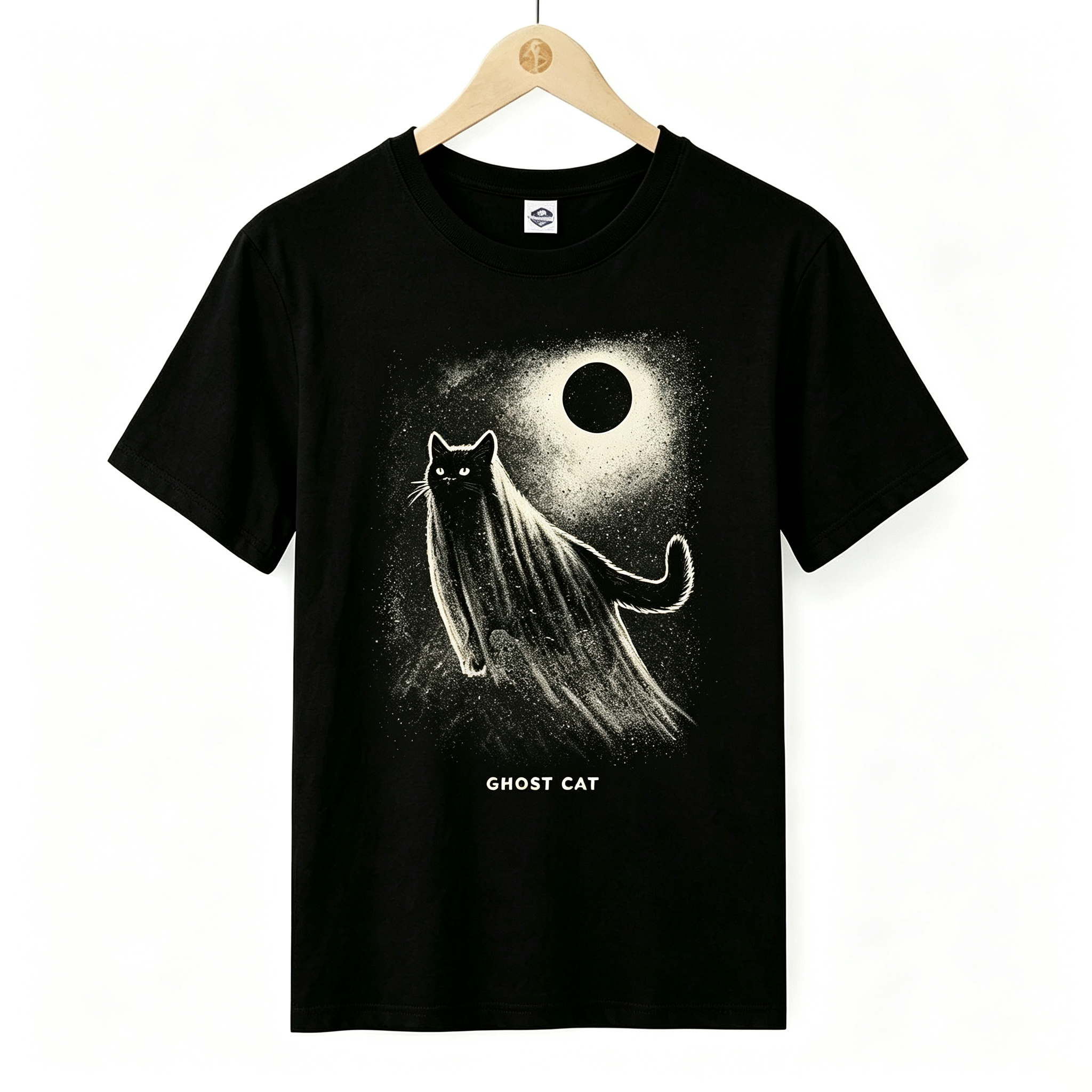 PShirt Black Cat Ghost 01 Halloween T-shirt
