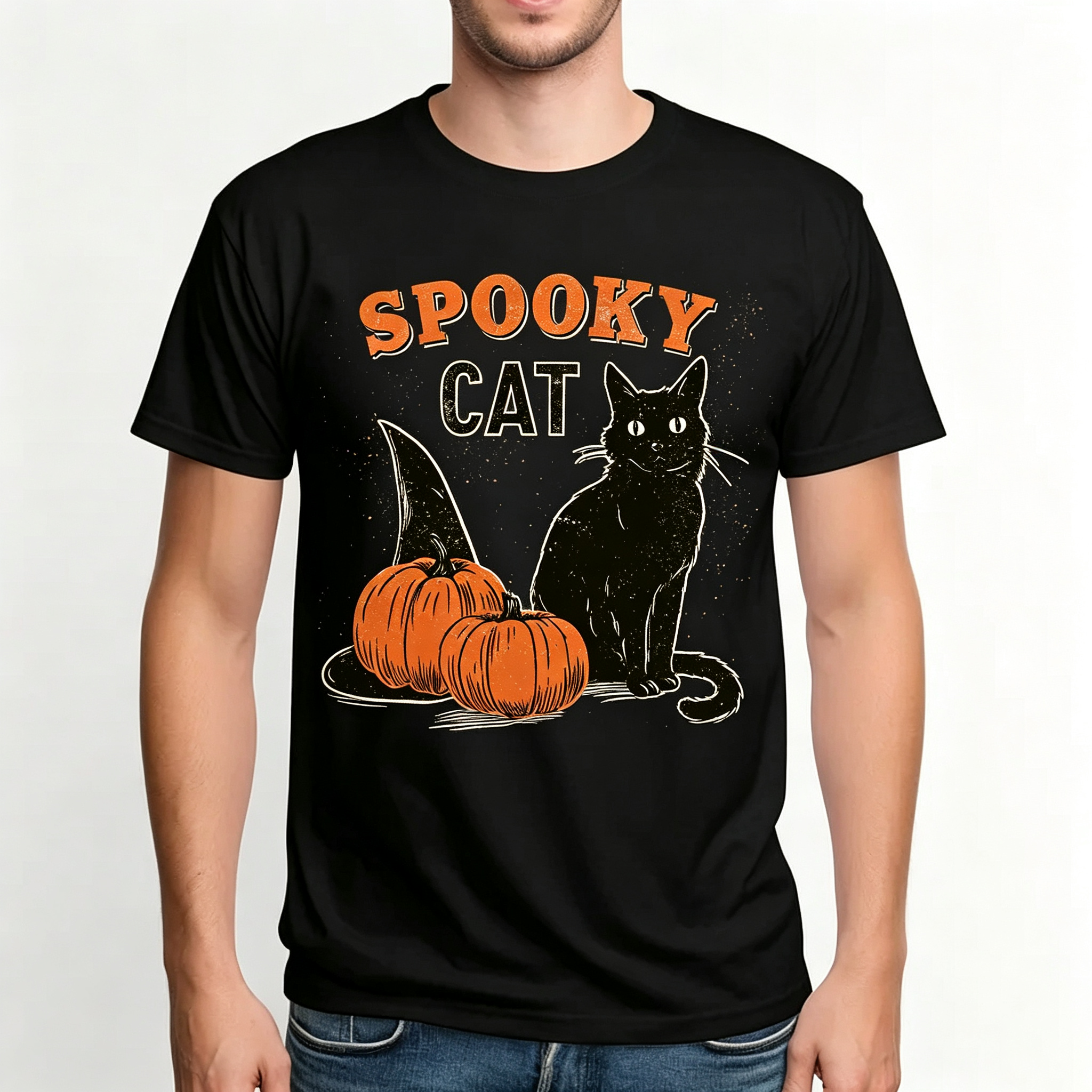 PShirt Black Cat Witch 01 Halloween T-shirt