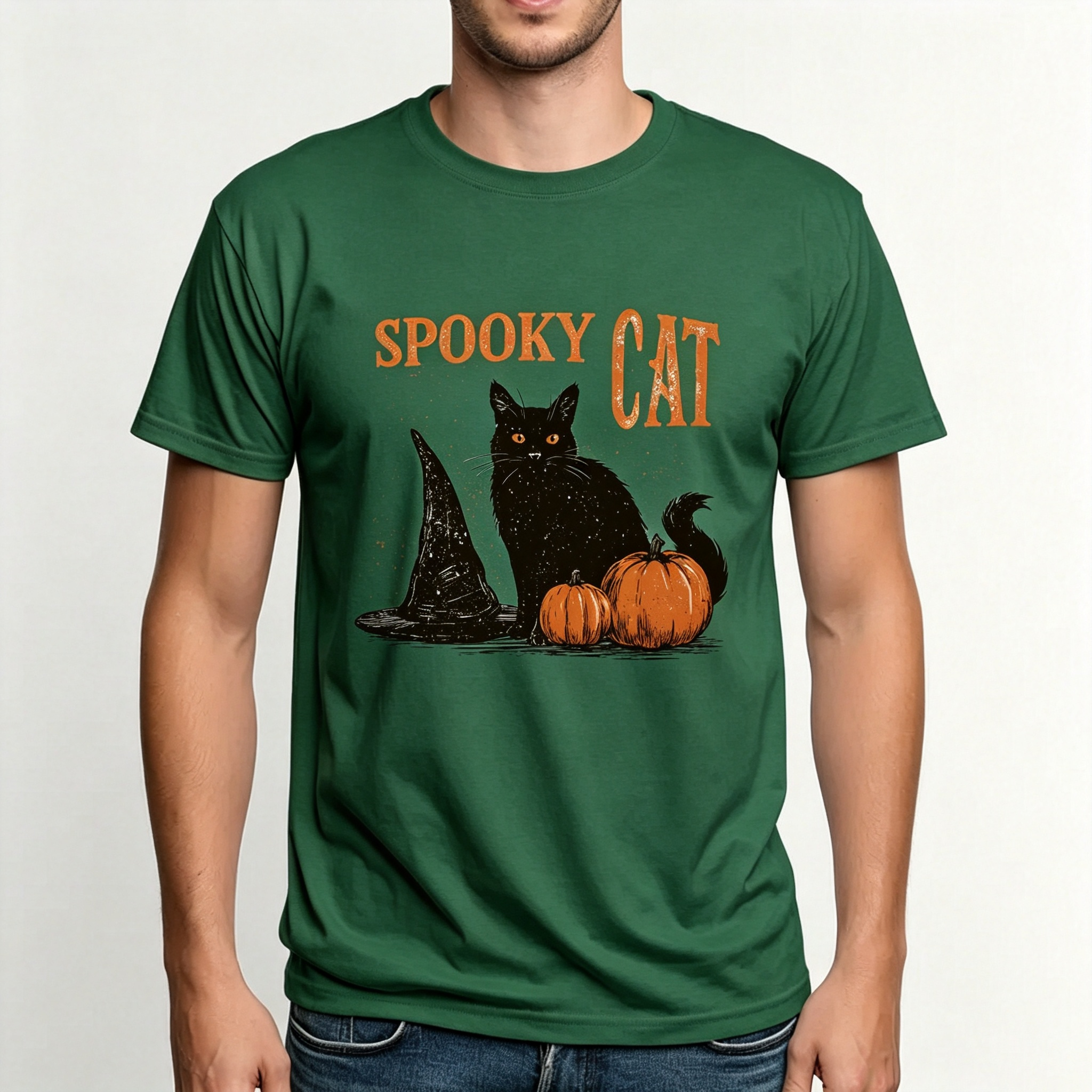 PShirt Black Cat Witch 02 Halloween T-shirt