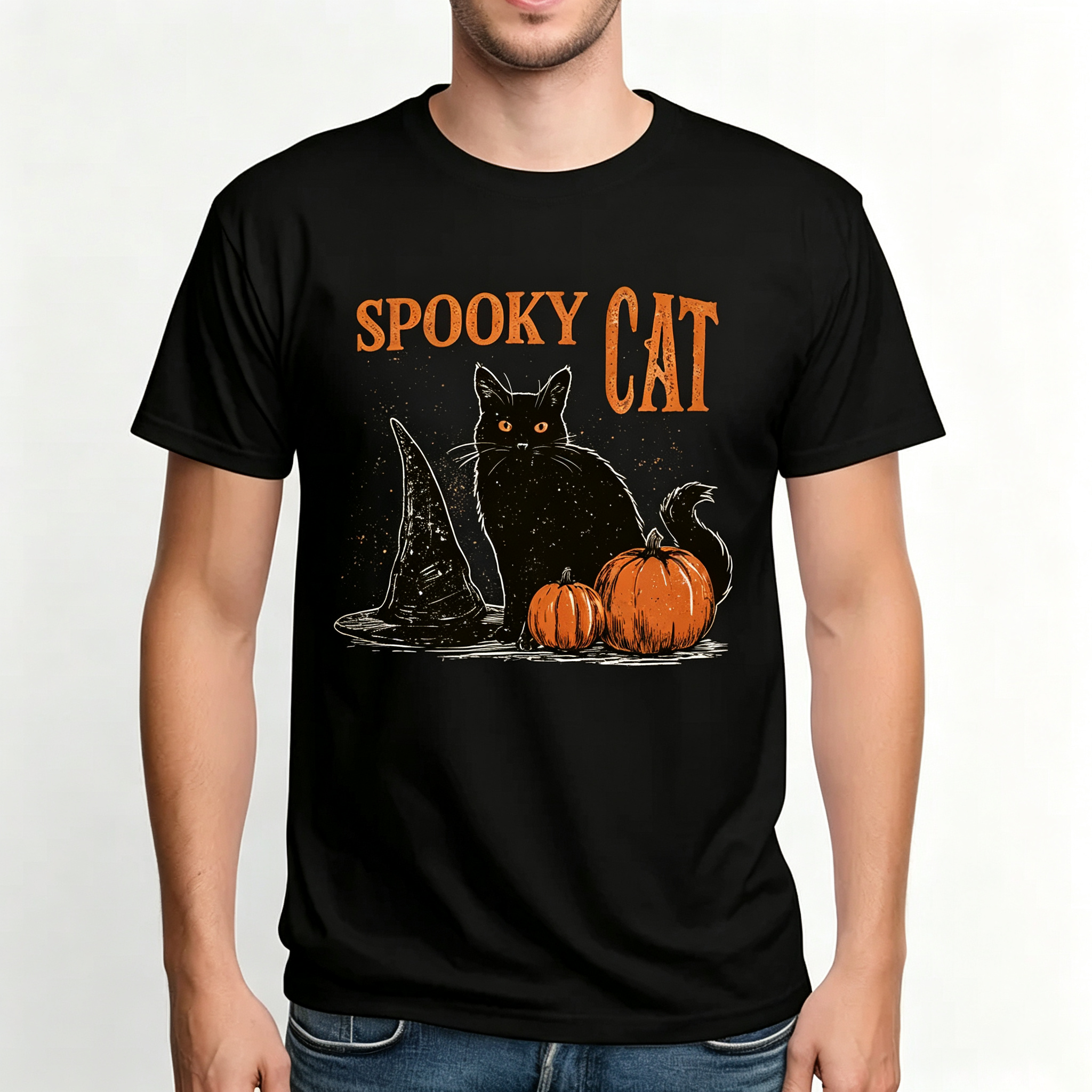 PShirt Black Cat Witch 02 Halloween T-shirt