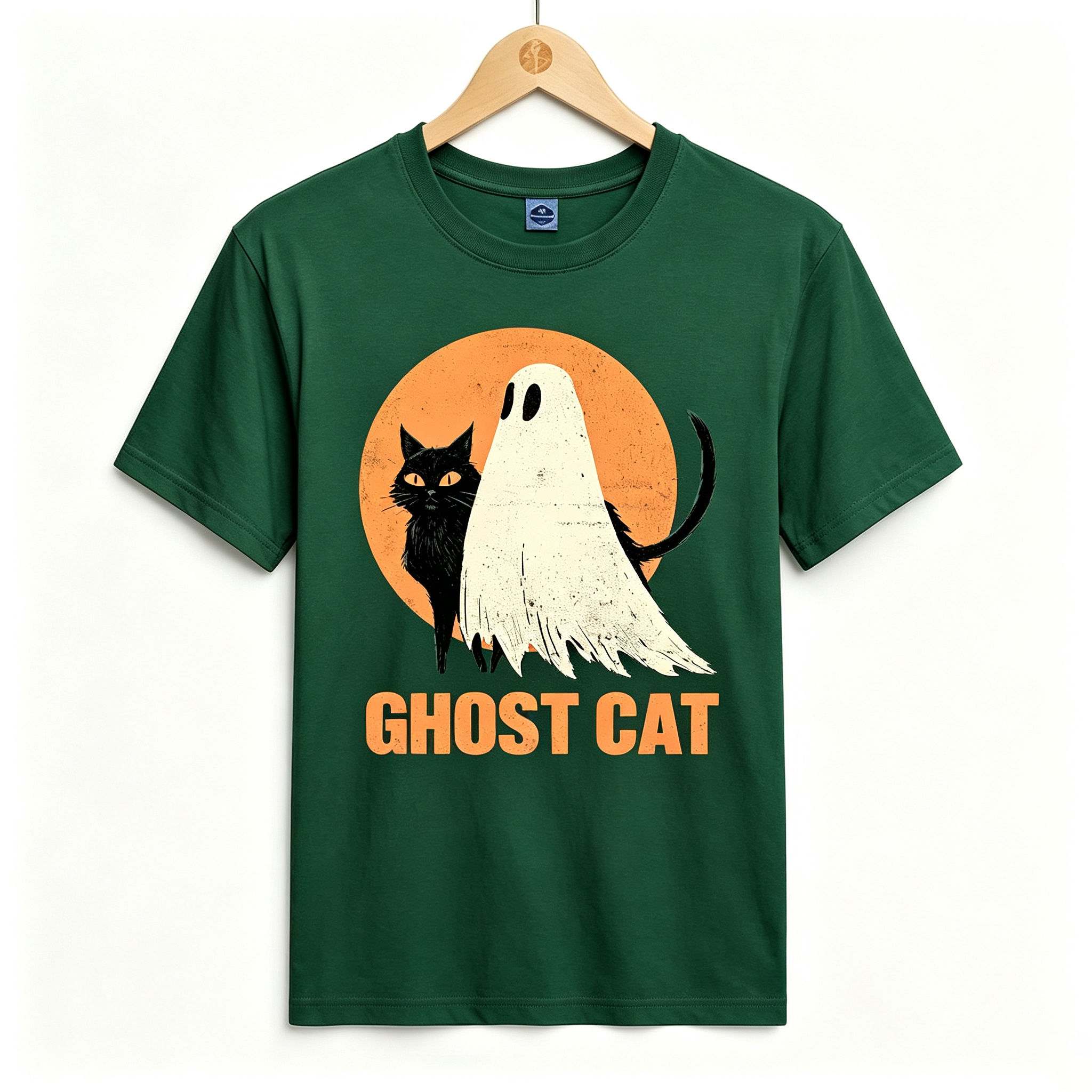 PShirt Black Cat Ghost 02 Halloween T-shirt