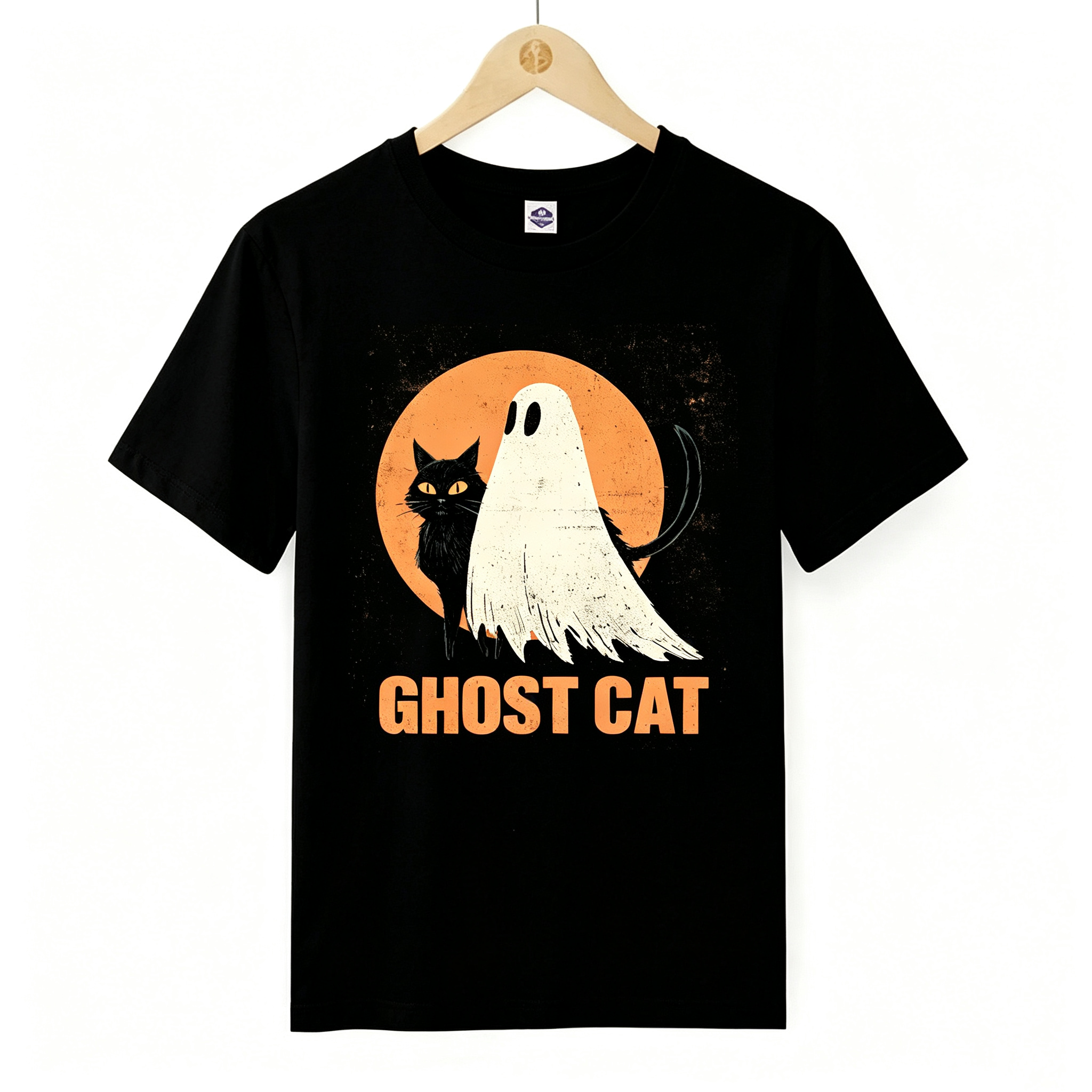 PShirt Black Cat Ghost 02 Halloween T-shirt