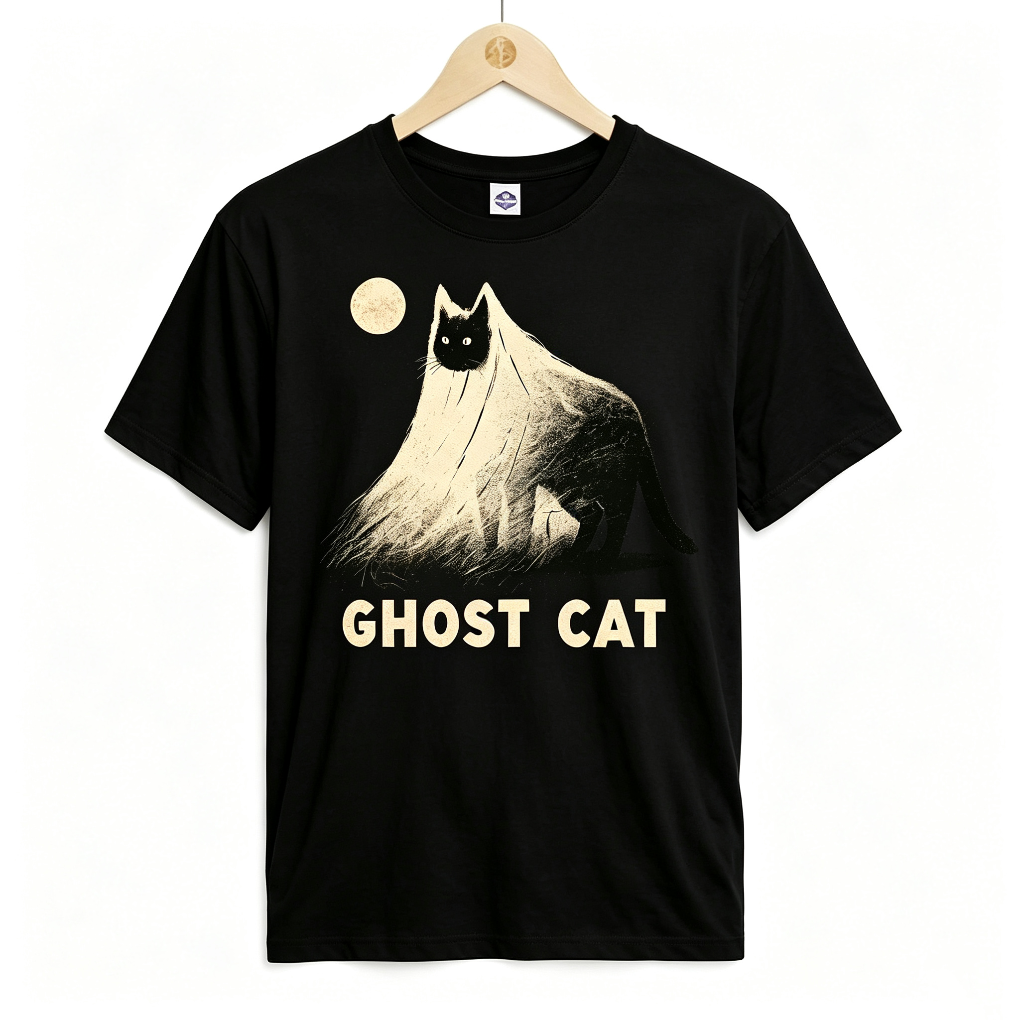 PShirt Black Cat Ghost 03 Halloween T-shirt