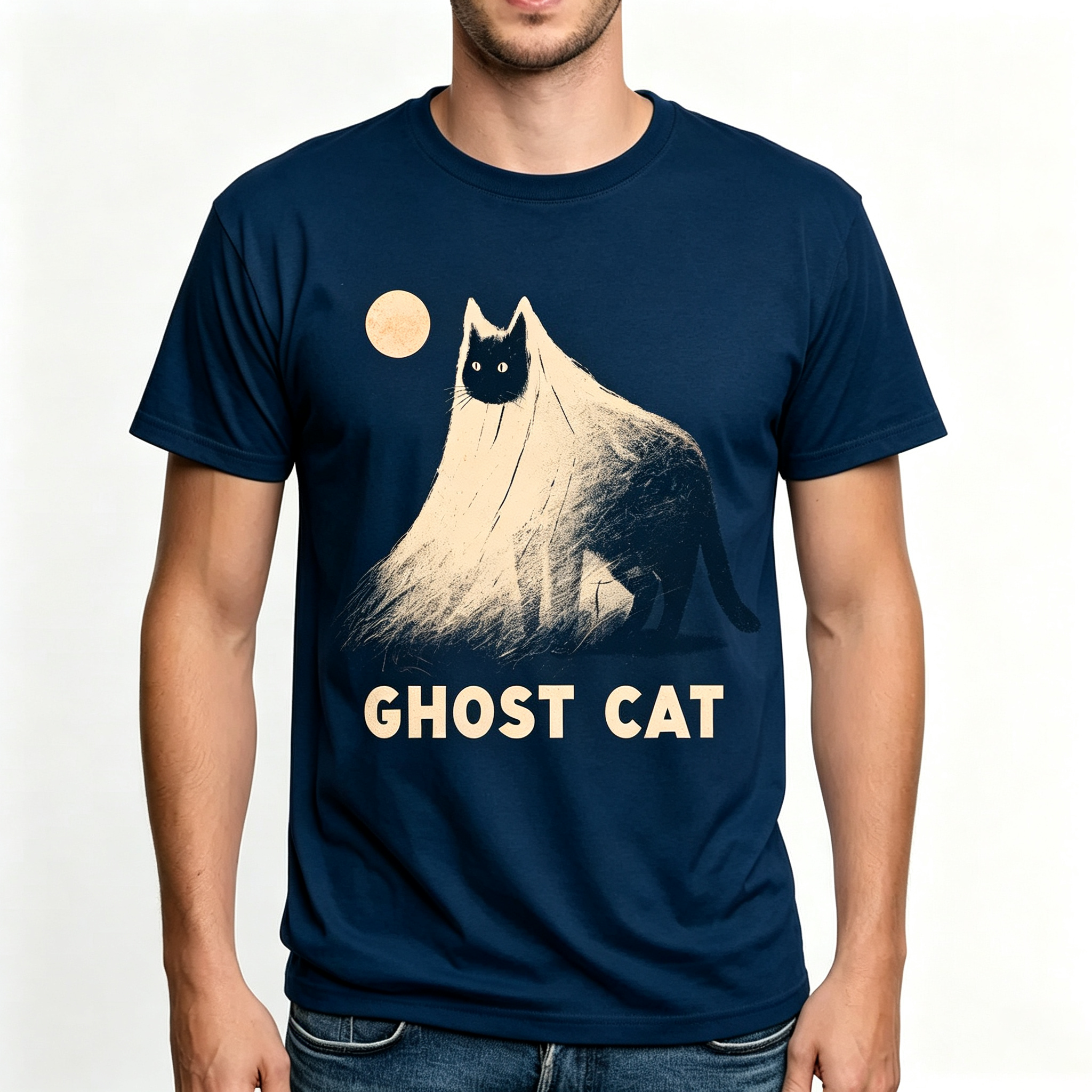 PShirt Black Cat Ghost 03 Halloween T-shirt