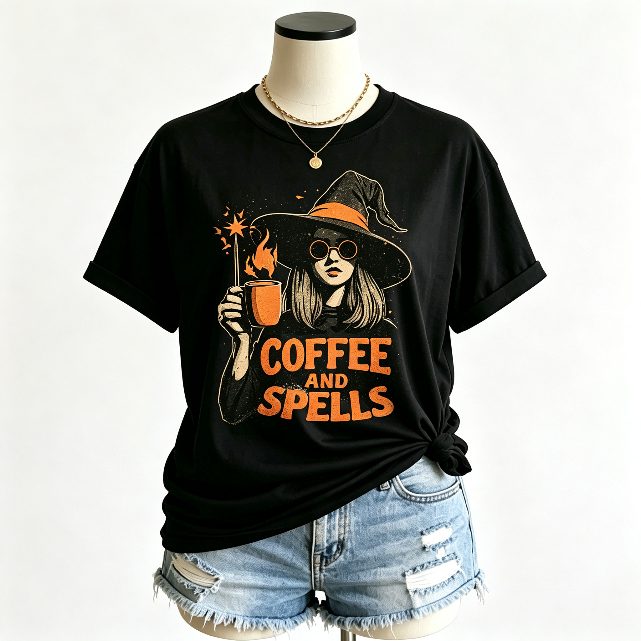 PShirt Coffee Witch 01 Halloween T-shirt