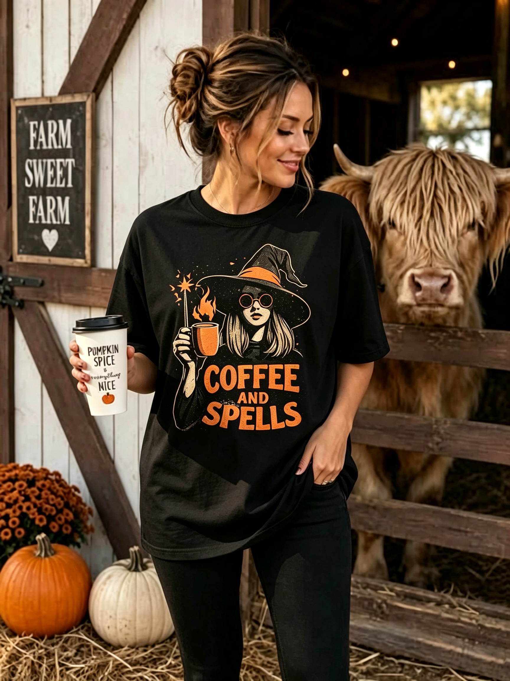 PShirt Coffee Witch 01 Halloween T-shirt