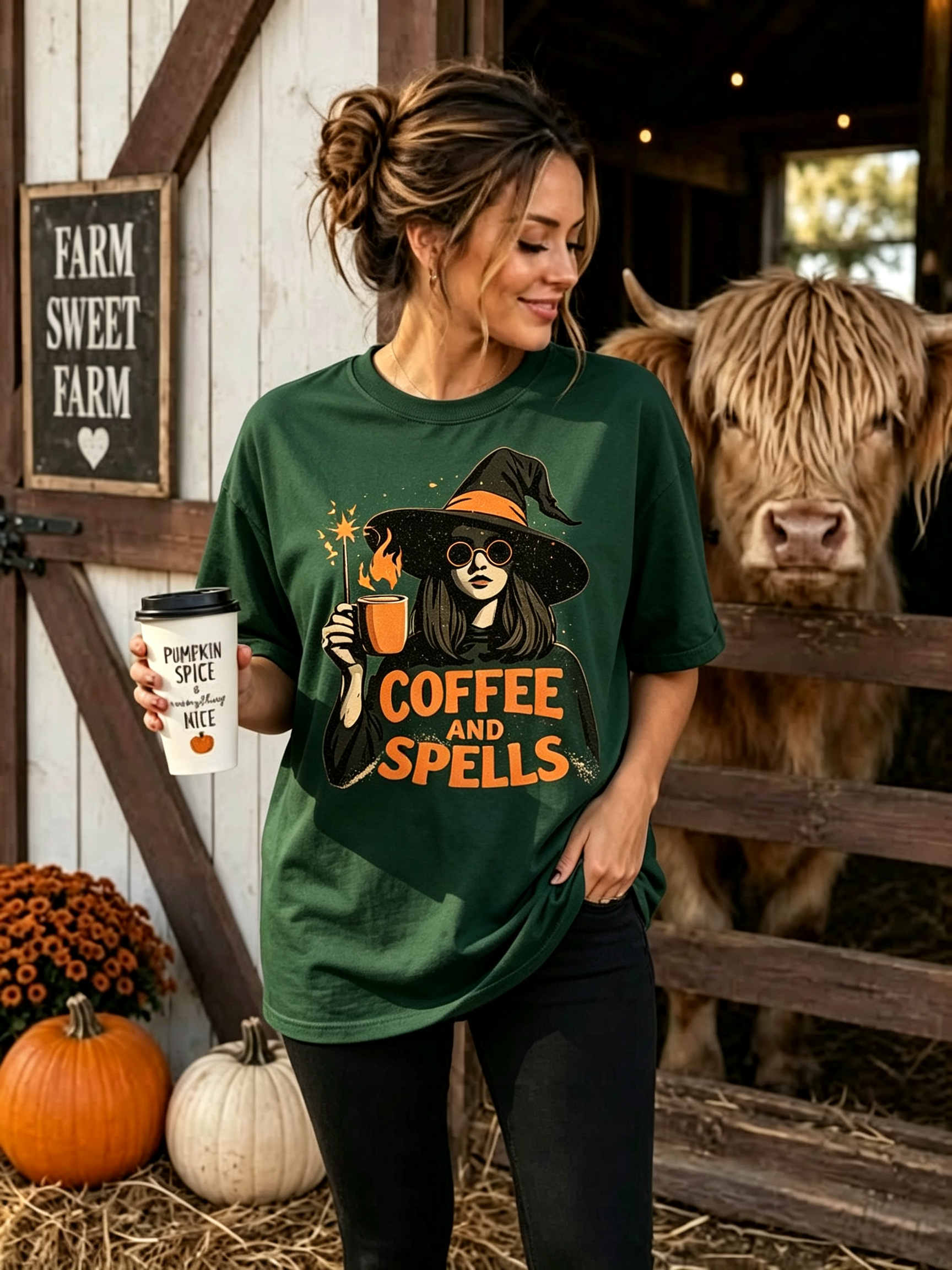 PShirt Coffee Witch 01 Halloween T-shirt