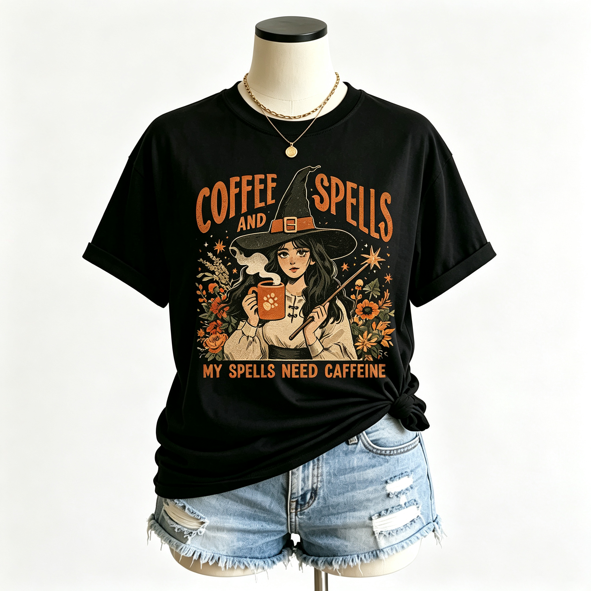 PShirt Coffee Witch 045 Halloween T-shirt