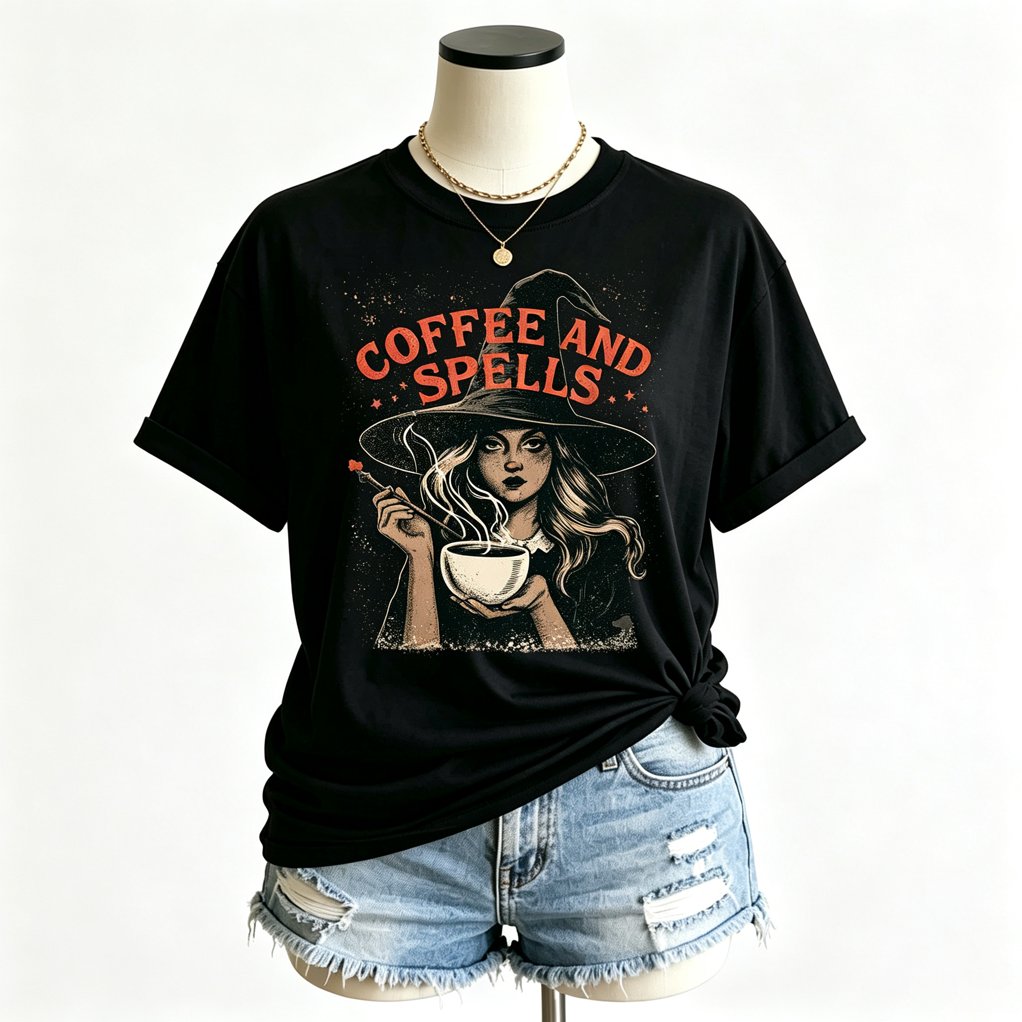 PShirt Coffee Witch 02 Halloween T-shirt
