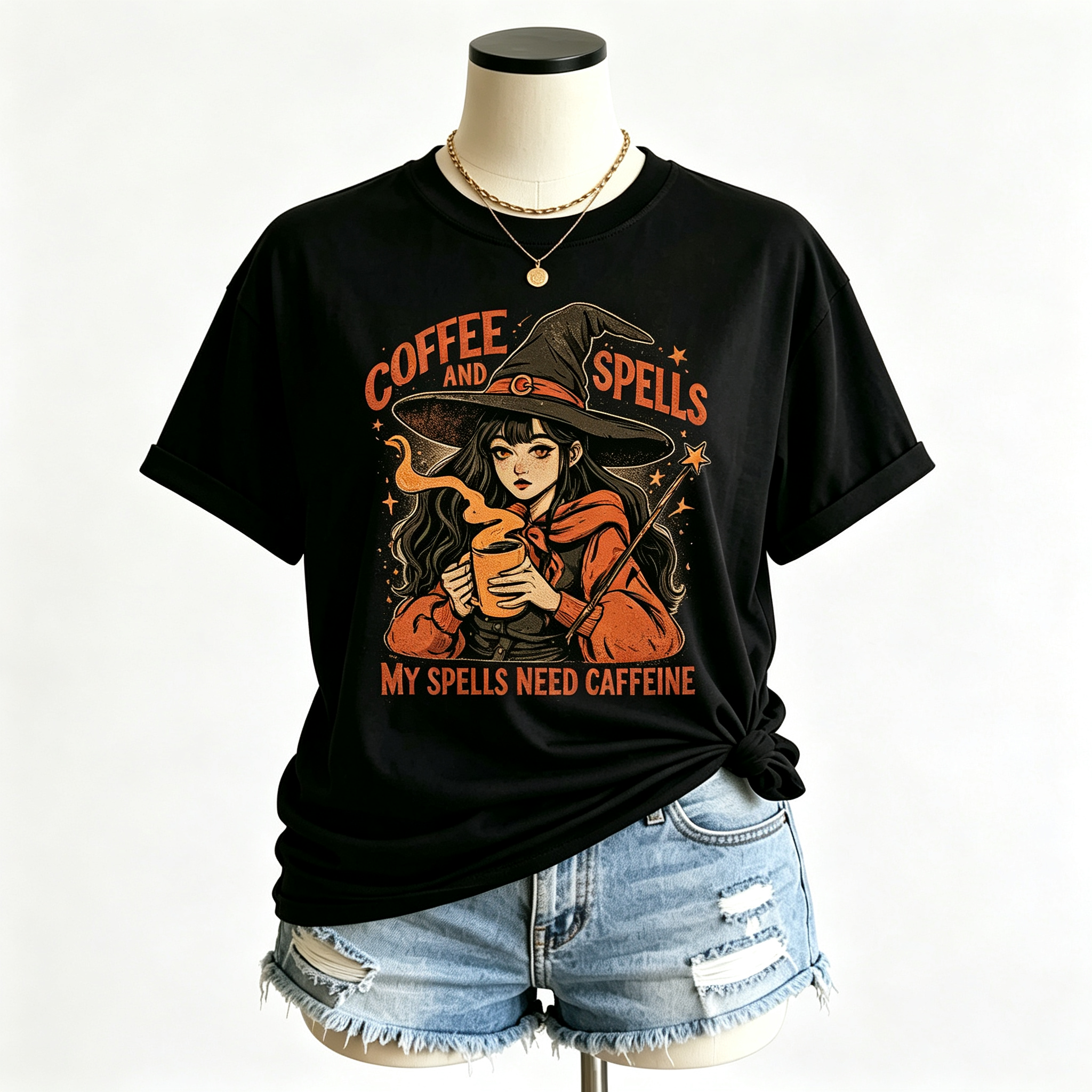 PShirt Coffee Witch 04 Halloween T-shirt