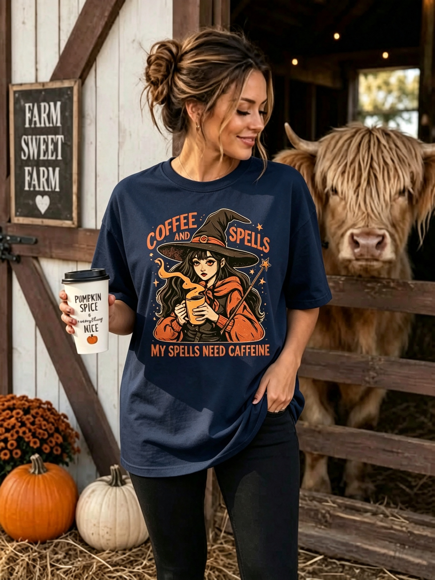 PShirt Coffee Witch 04 Halloween T-shirt