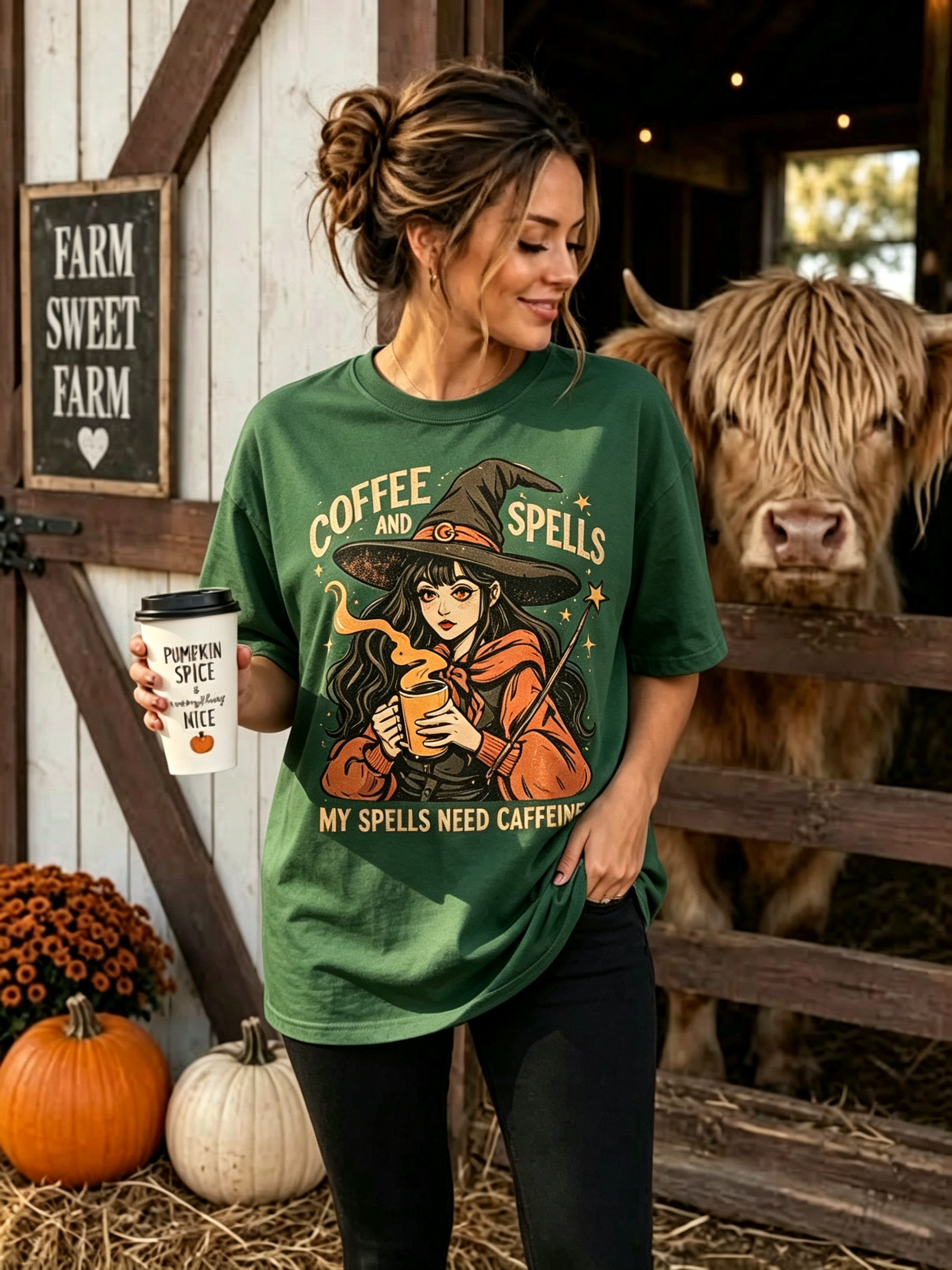PShirt Coffee Witch 04 Halloween T-shirt