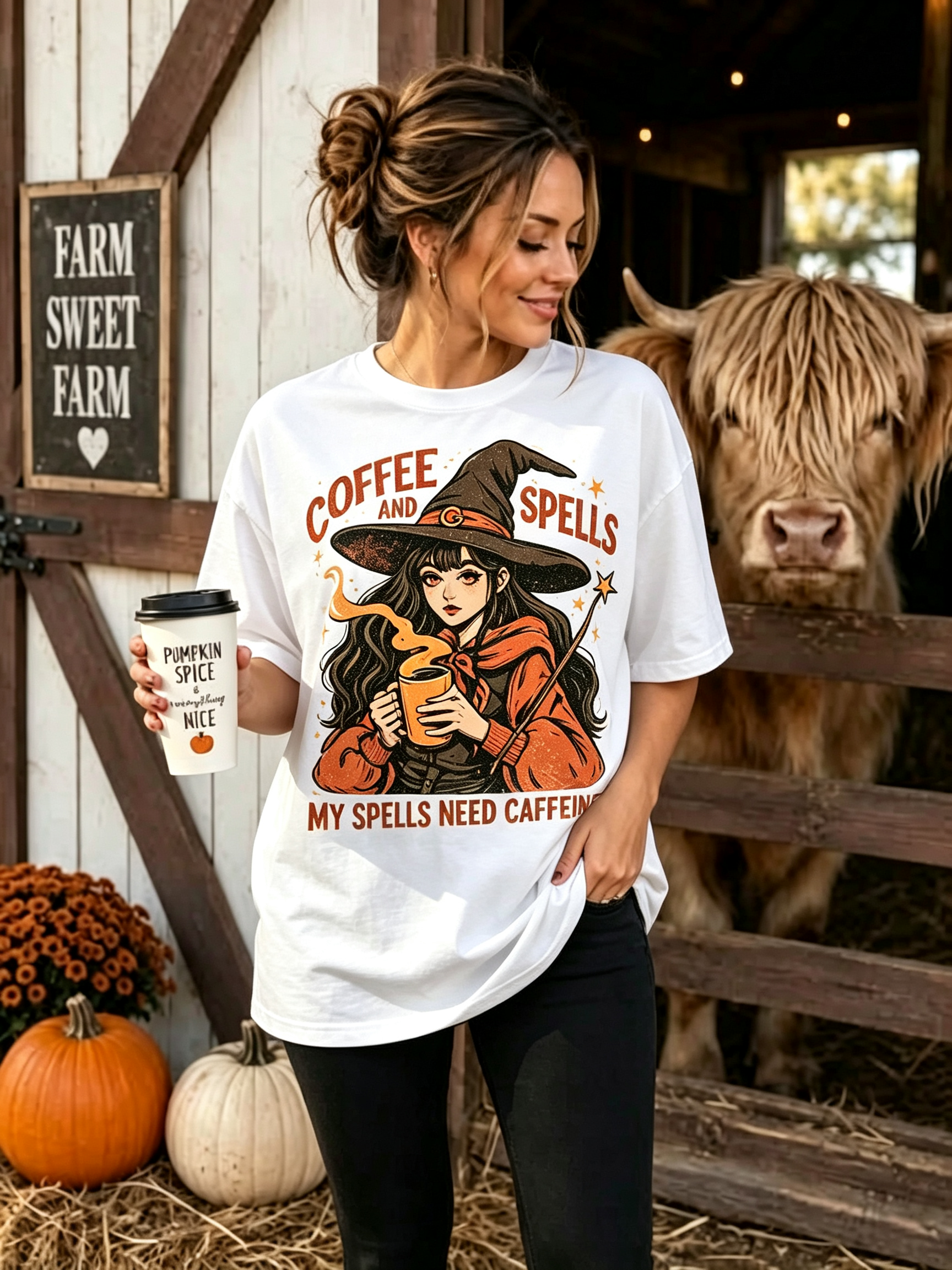PShirt Coffee Witch 04 Halloween T-shirt