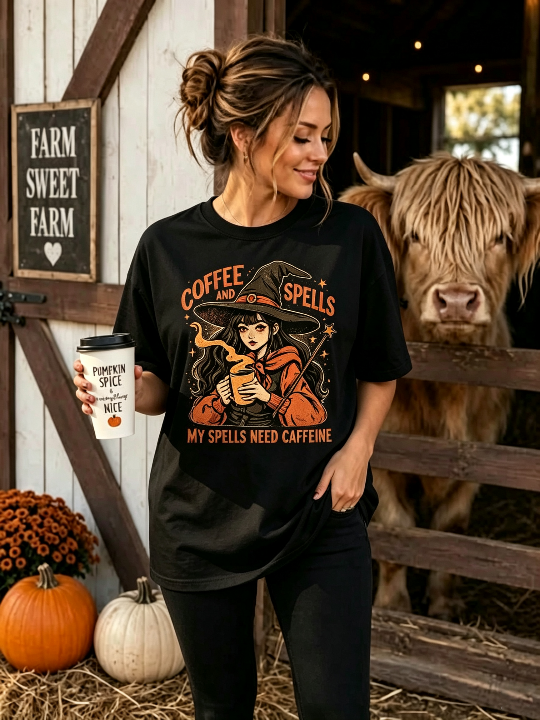 PShirt Coffee Witch 04 Halloween T-shirt