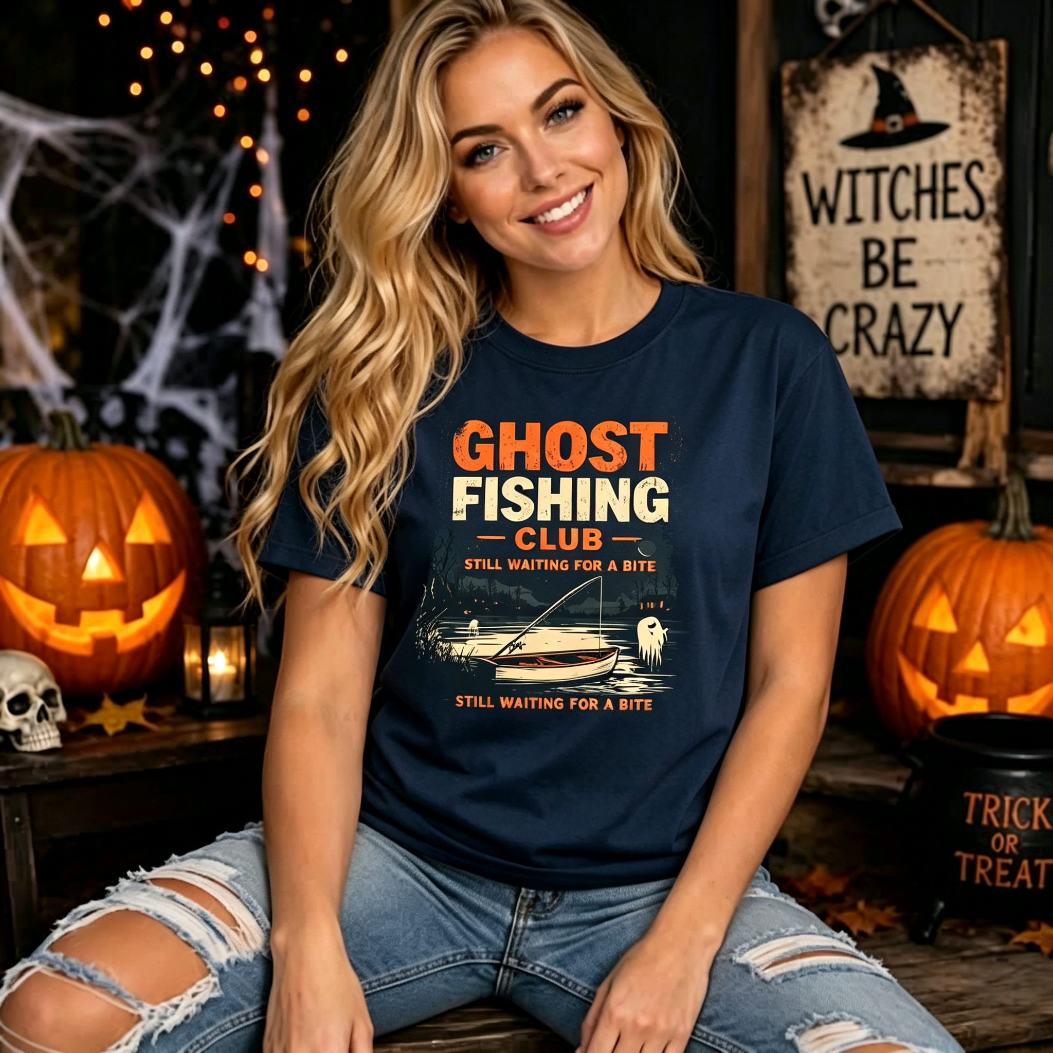 PShirt Ghost Fishing 01 Halloween T-shirt
