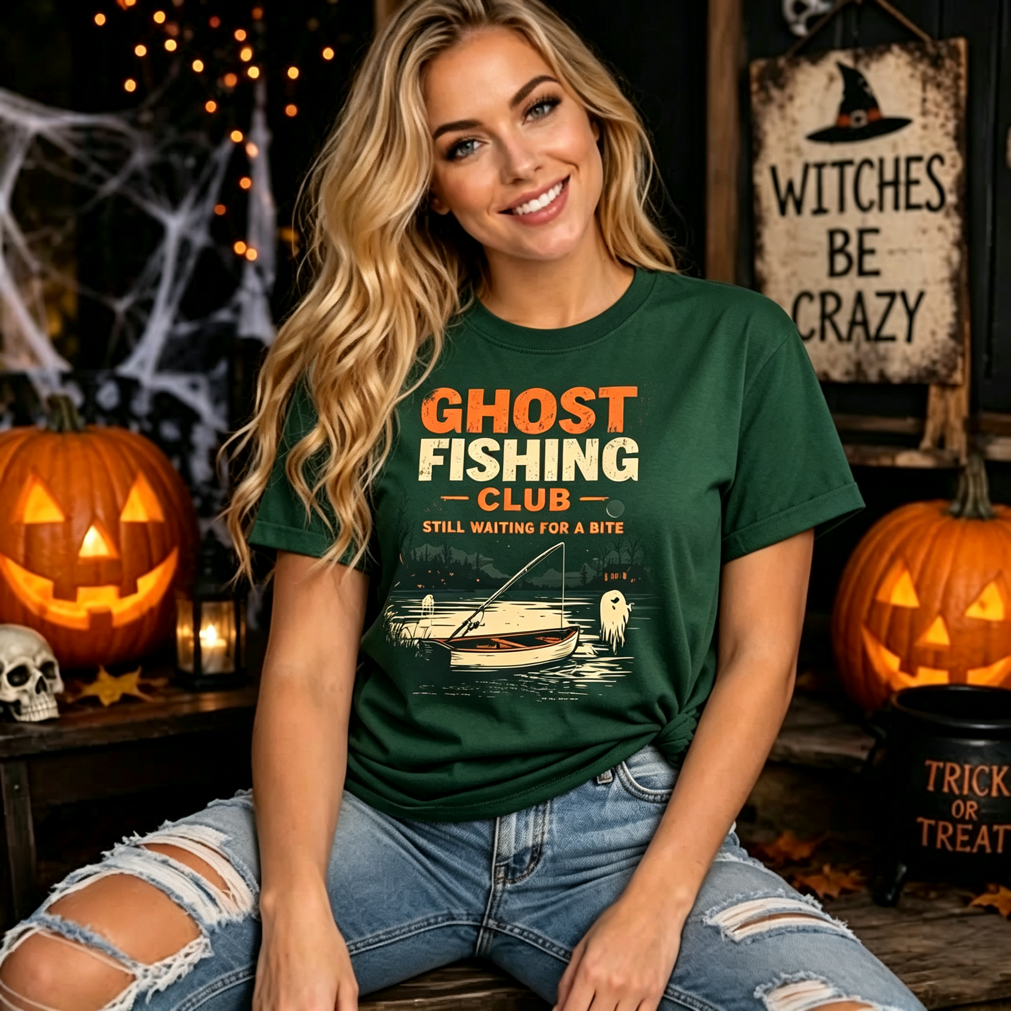 PShirt Ghost Fishing 01 Halloween T-shirt