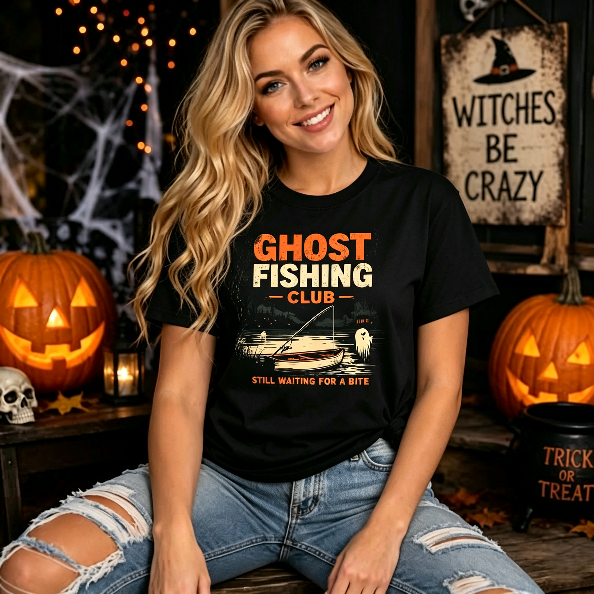 PShirt Ghost Fishing 01 Halloween T-shirt