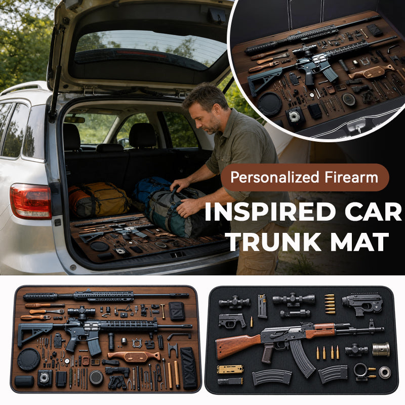 🔫 Personalized Firearm-Inspired Car Trunk Mat