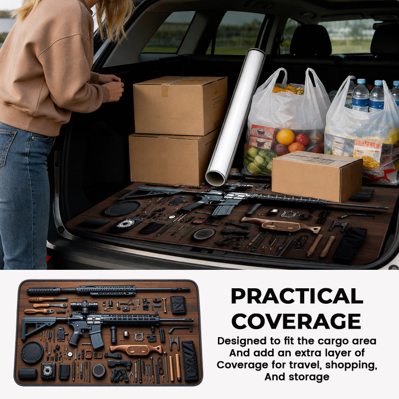 🔫 Personalized Firearm-Inspired Car Trunk Mat