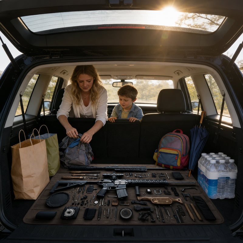 🔫 Personalized Firearm-Inspired Car Trunk Mat