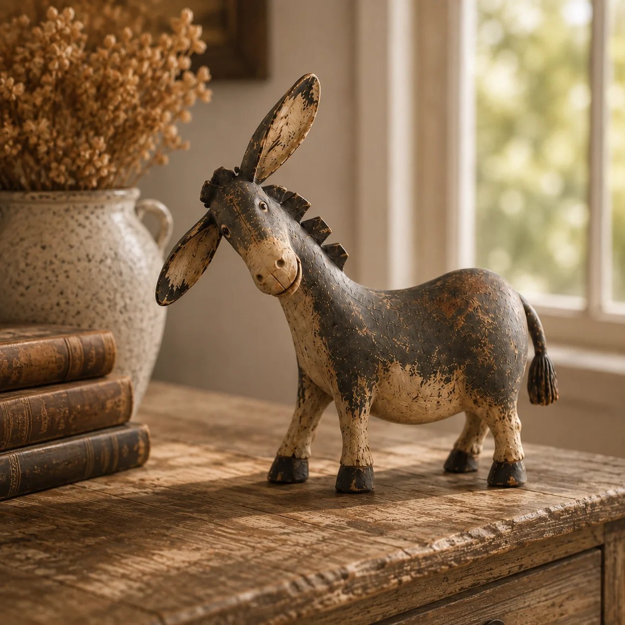 Rustic donkey figurine