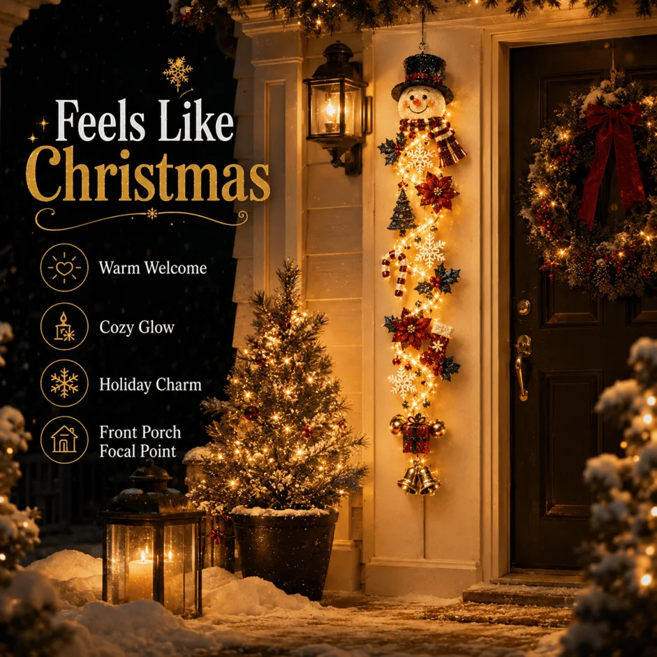 MerryCascade Glowing Christmas Door Hanger