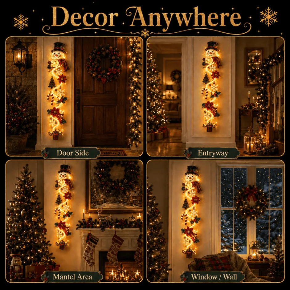 MerryCascade Glowing Christmas Door Hanger