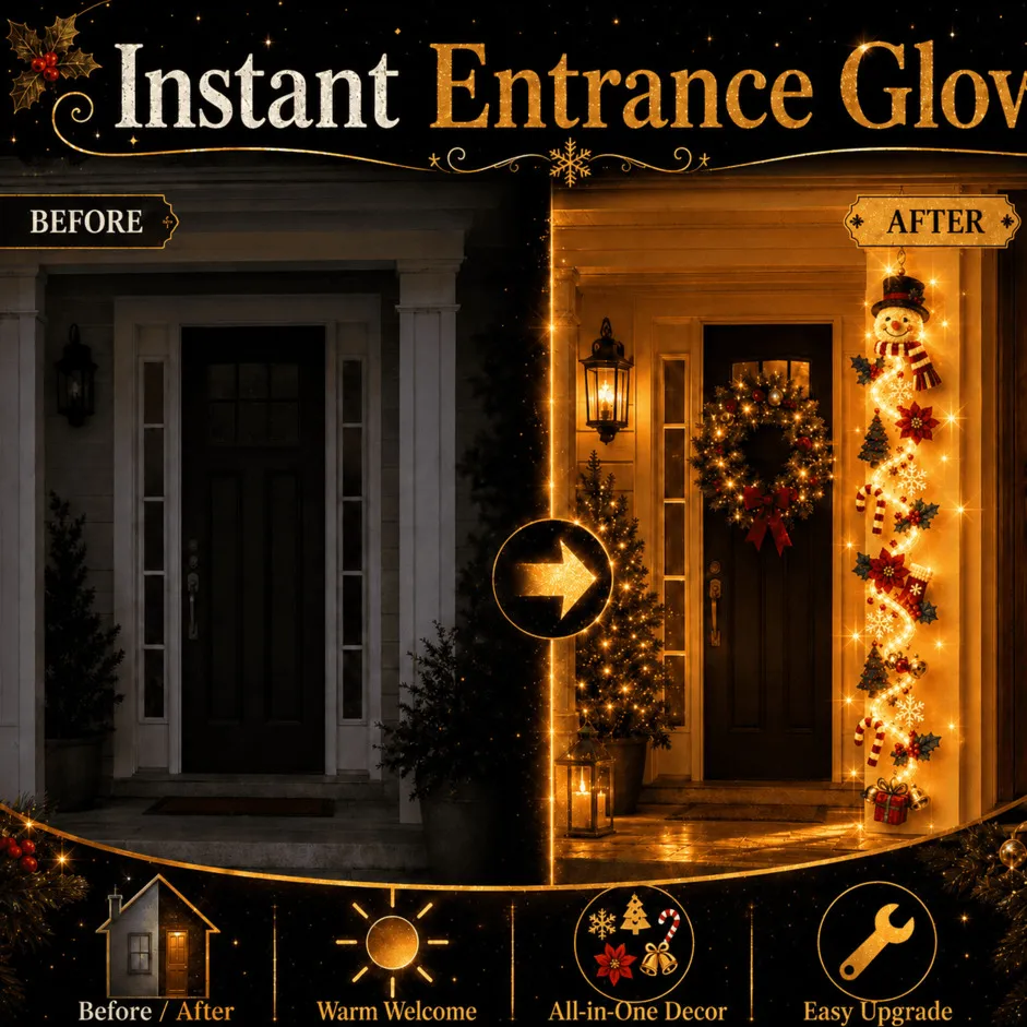MerryCascade Glowing Christmas Door Hanger