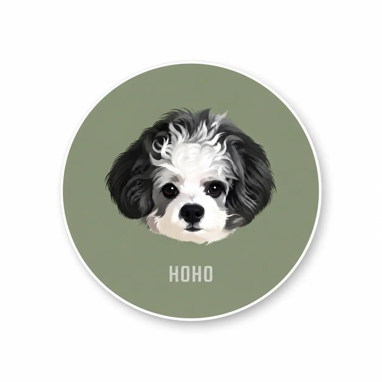Custom Pet Portrait Round Rug