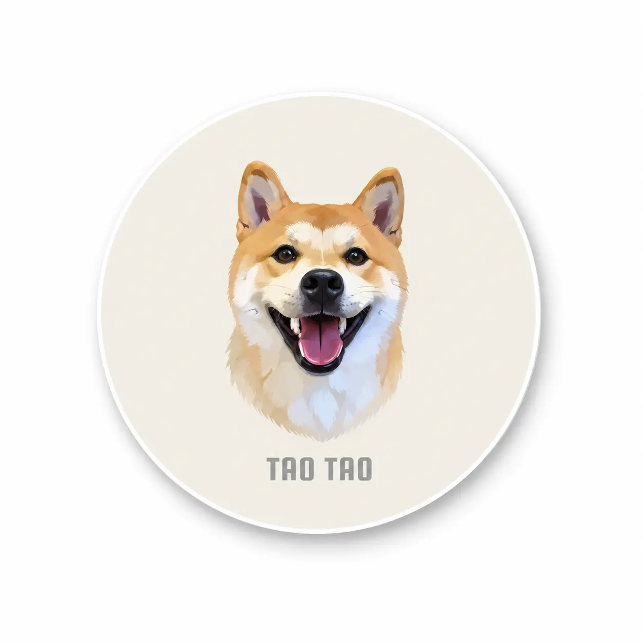 Custom Pet Portrait Round Rug