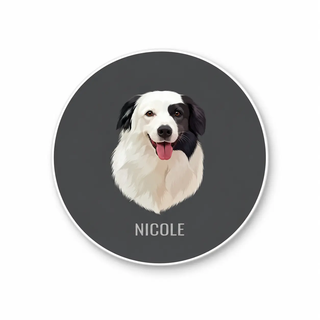Custom Pet Portrait Round Rug