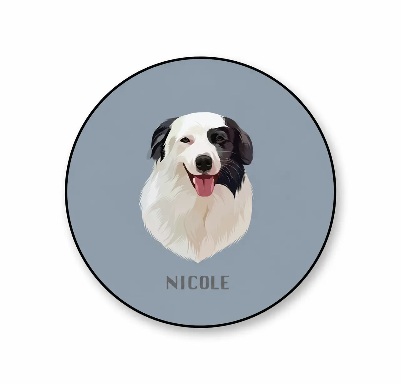 Custom Pet Portrait Round Rug
