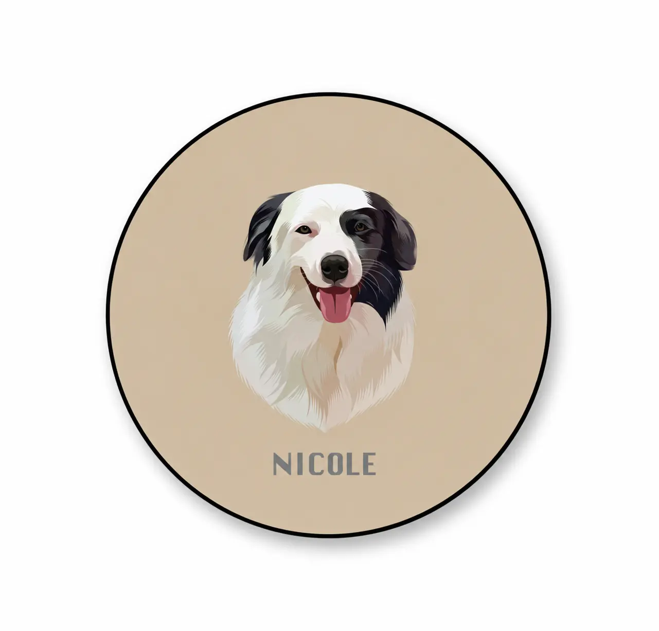 Custom Pet Portrait Round Rug