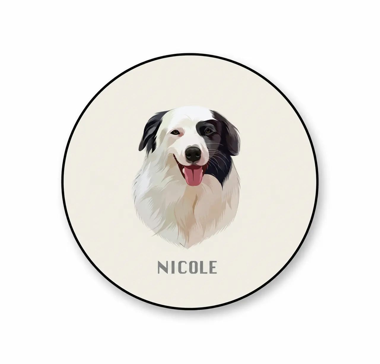 Custom Pet Portrait Round Rug
