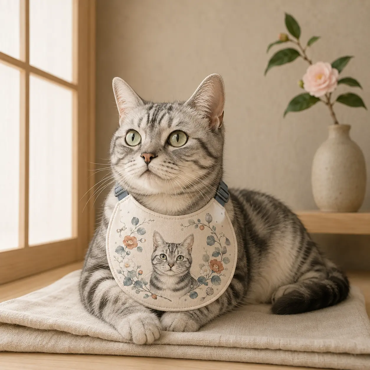 Personalized Cat Portrait Bib – Custom From Your Photo