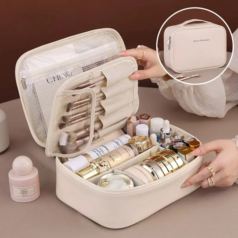Portable waterproof makeup bag