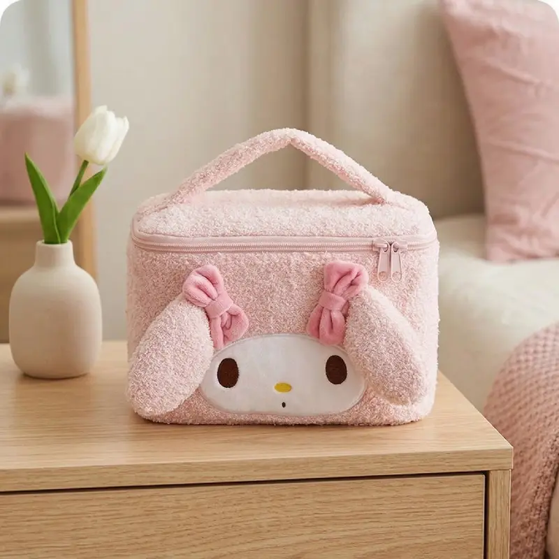 My Melody Plush Cosmetic Bag Cute Makeup Organizer Travel Toiletry Bag