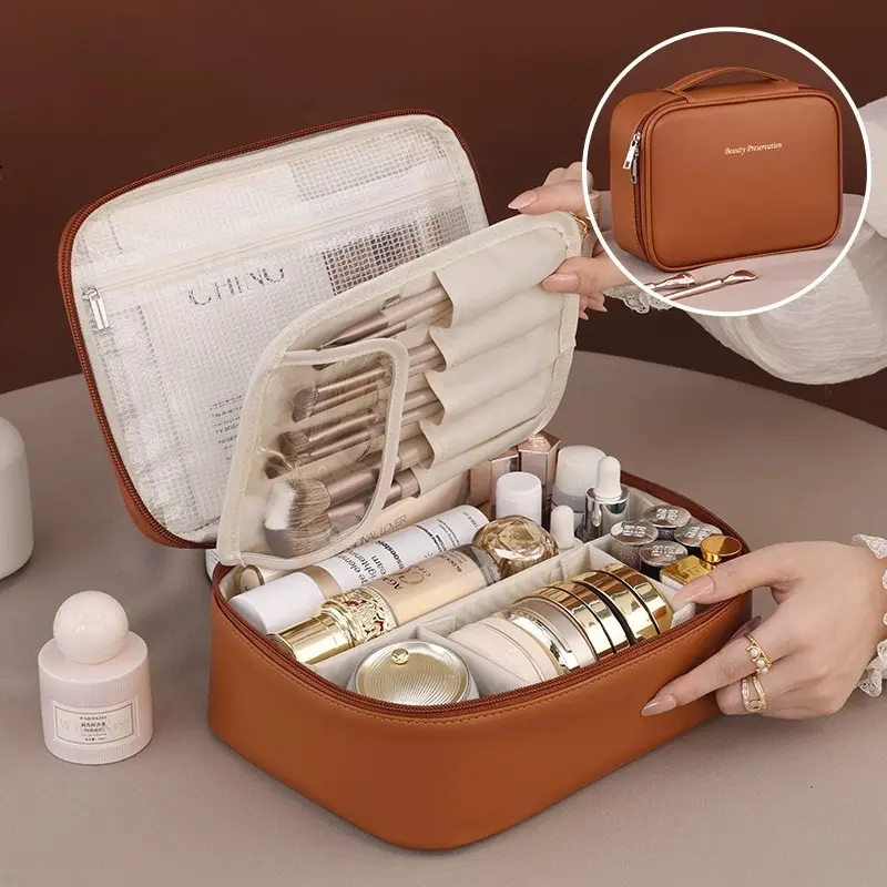 Portable waterproof makeup bag