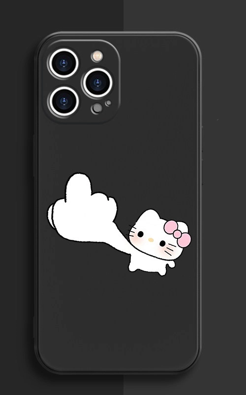 Hello Kitty Heart Couple Silicone Phone Case For iPhone 17 16 15 14 13