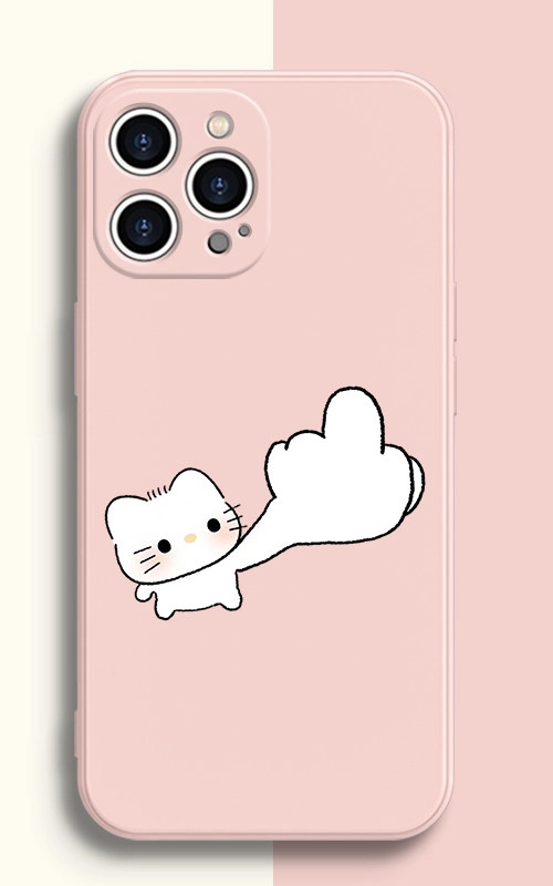 Hello Kitty Heart Couple Silicone Phone Case For iPhone 17 16 15 14 13