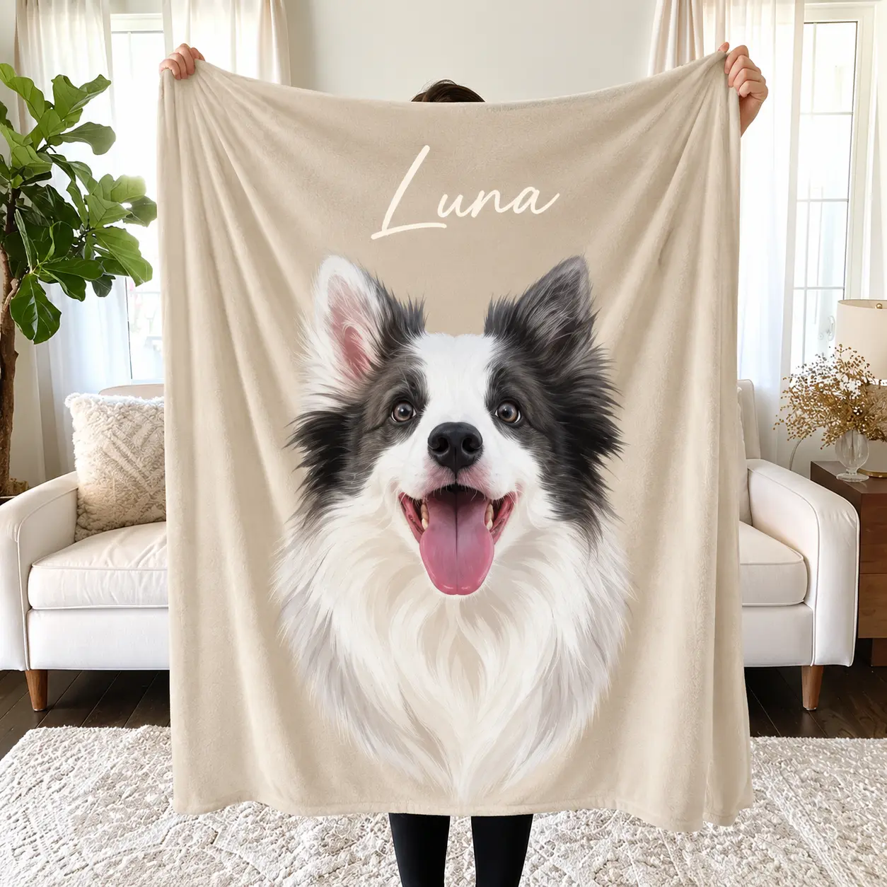 Custom Solid-Color Single Pet Blanket