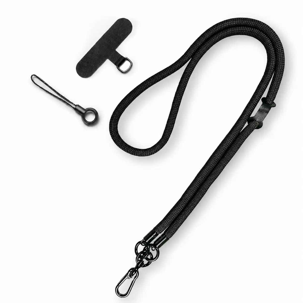 Black 8mm Braided Phone Strap – Crossbody or Wristlet