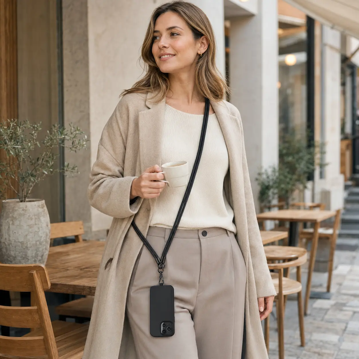 Black 8mm Braided Phone Strap – Crossbody or Wristlet