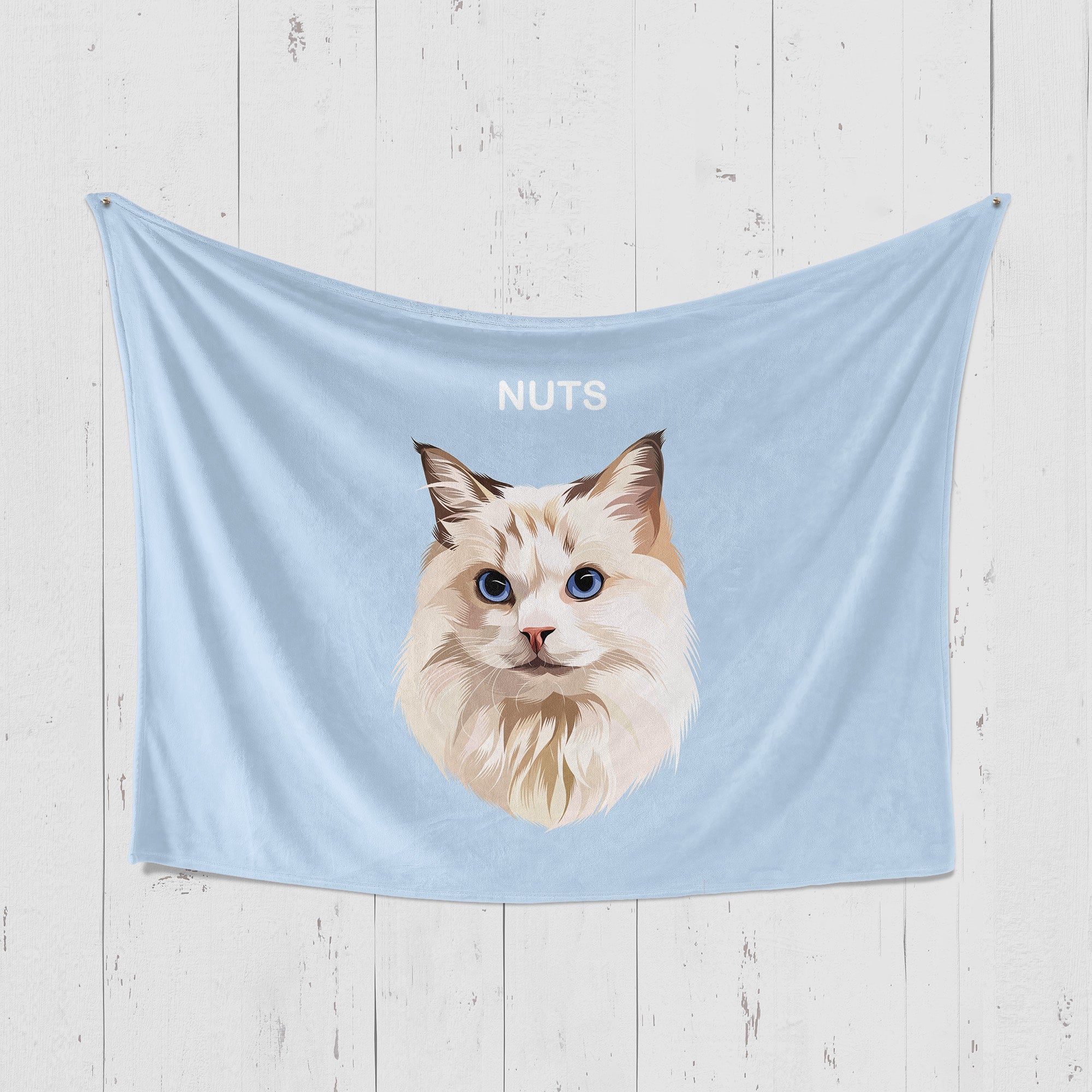 Personalized Pet Portrait Blanket - Classic Horizontal Style