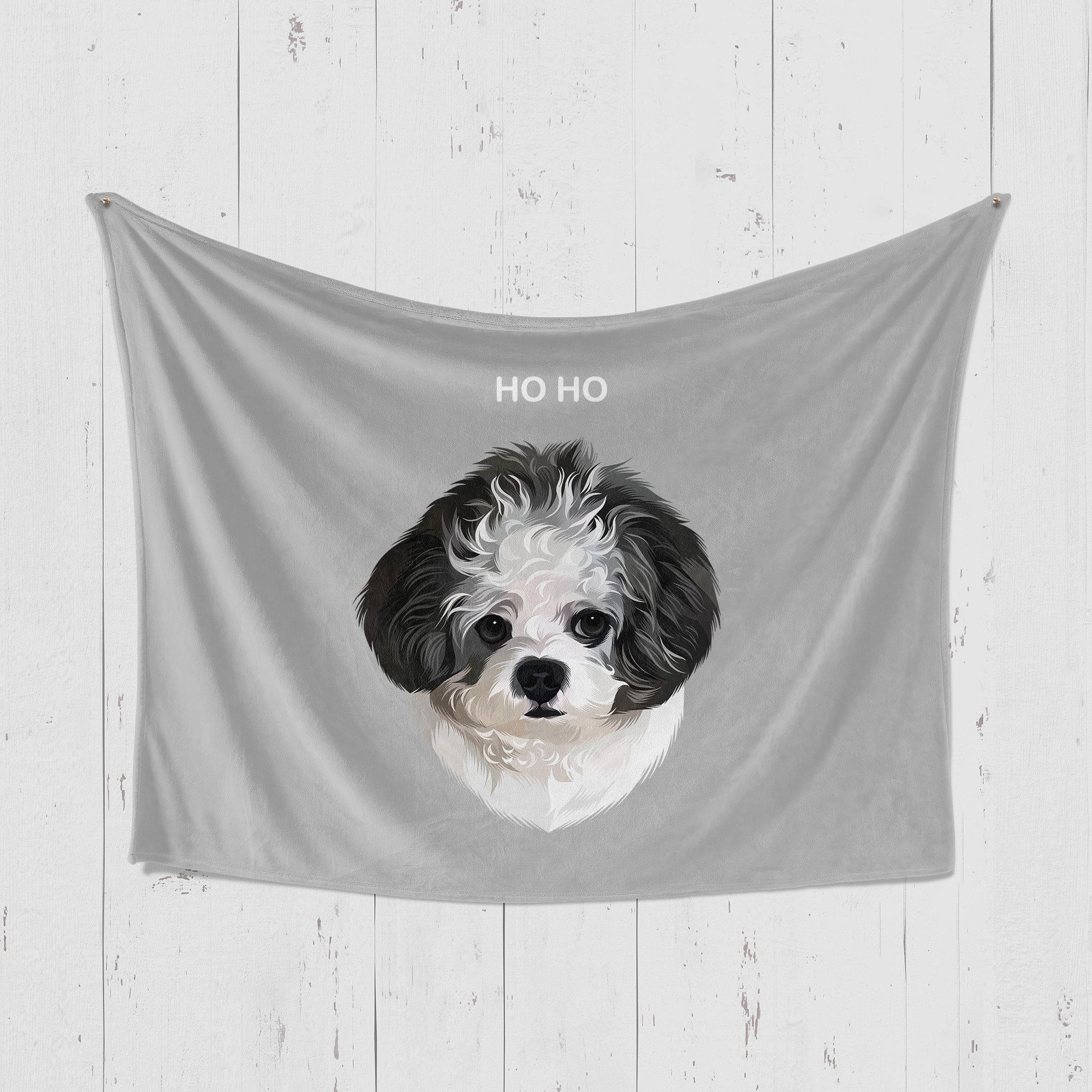 Personalized Pet Portrait Blanket - Classic Horizontal Style