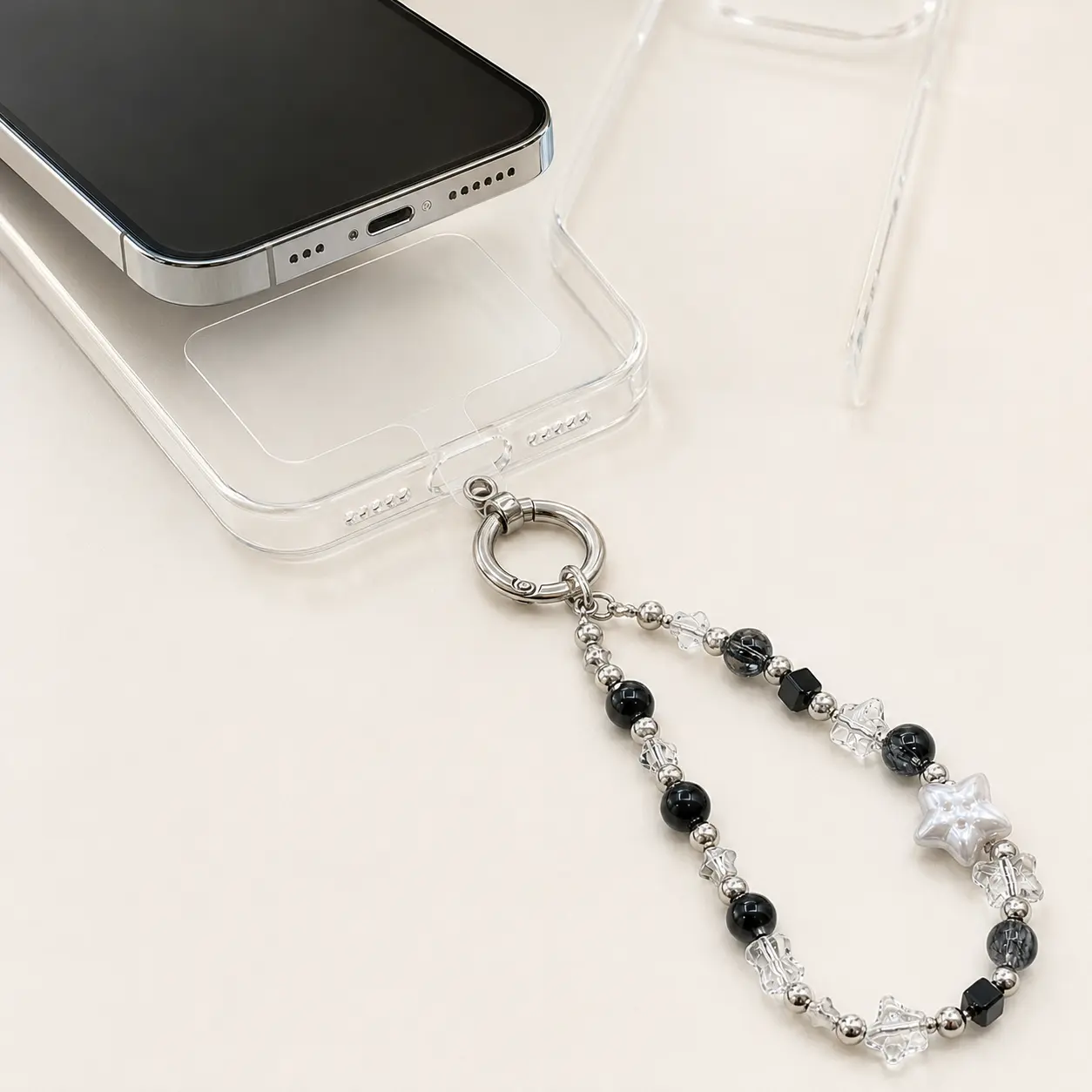Midnight Star Beaded Phone Wristlet