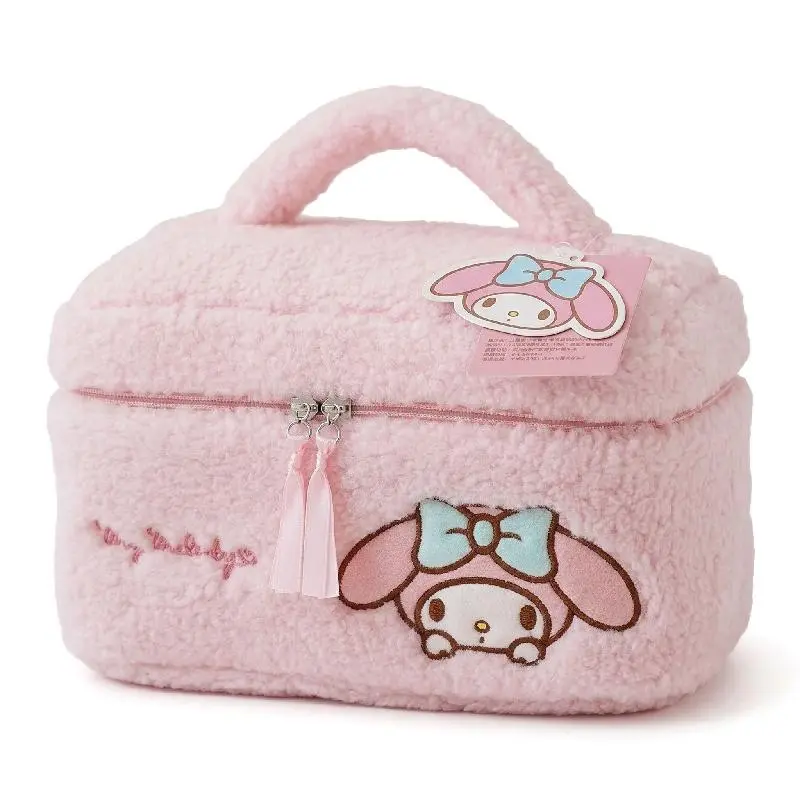 My Melody Plush Cosmetic Bag - Cute Travel Makeup Organizer with Embroidery