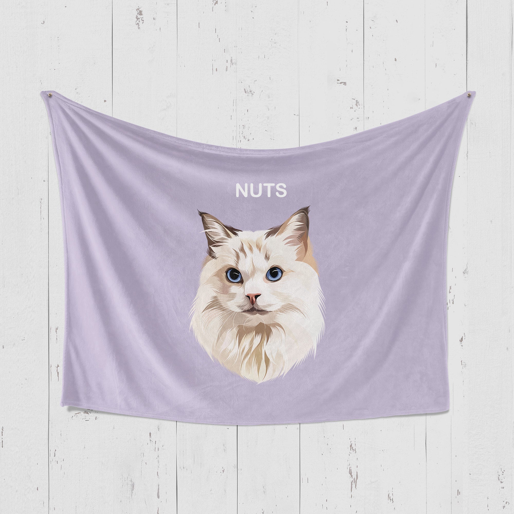 Personalized Pet Portrait Blanket - Classic Horizontal Style