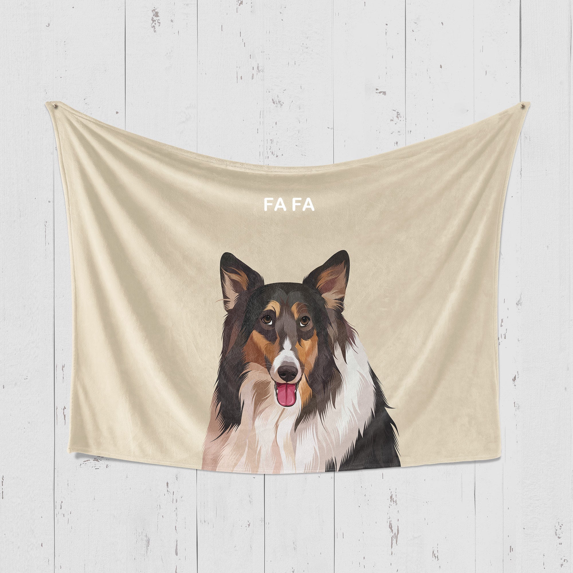 Personalized Pet Portrait Blanket - Classic Horizontal Style